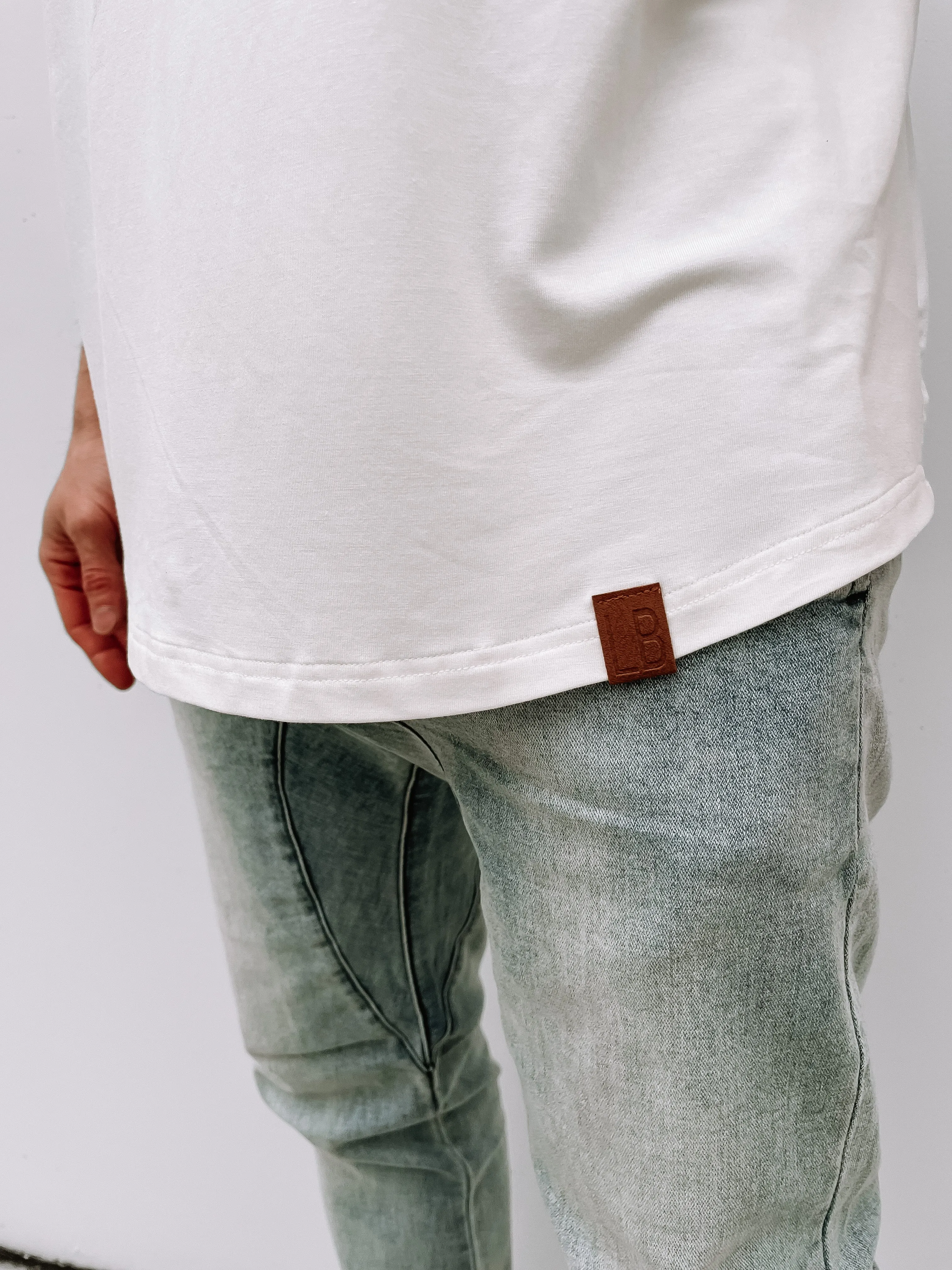 Adult Oversized Bamboo Tee - White