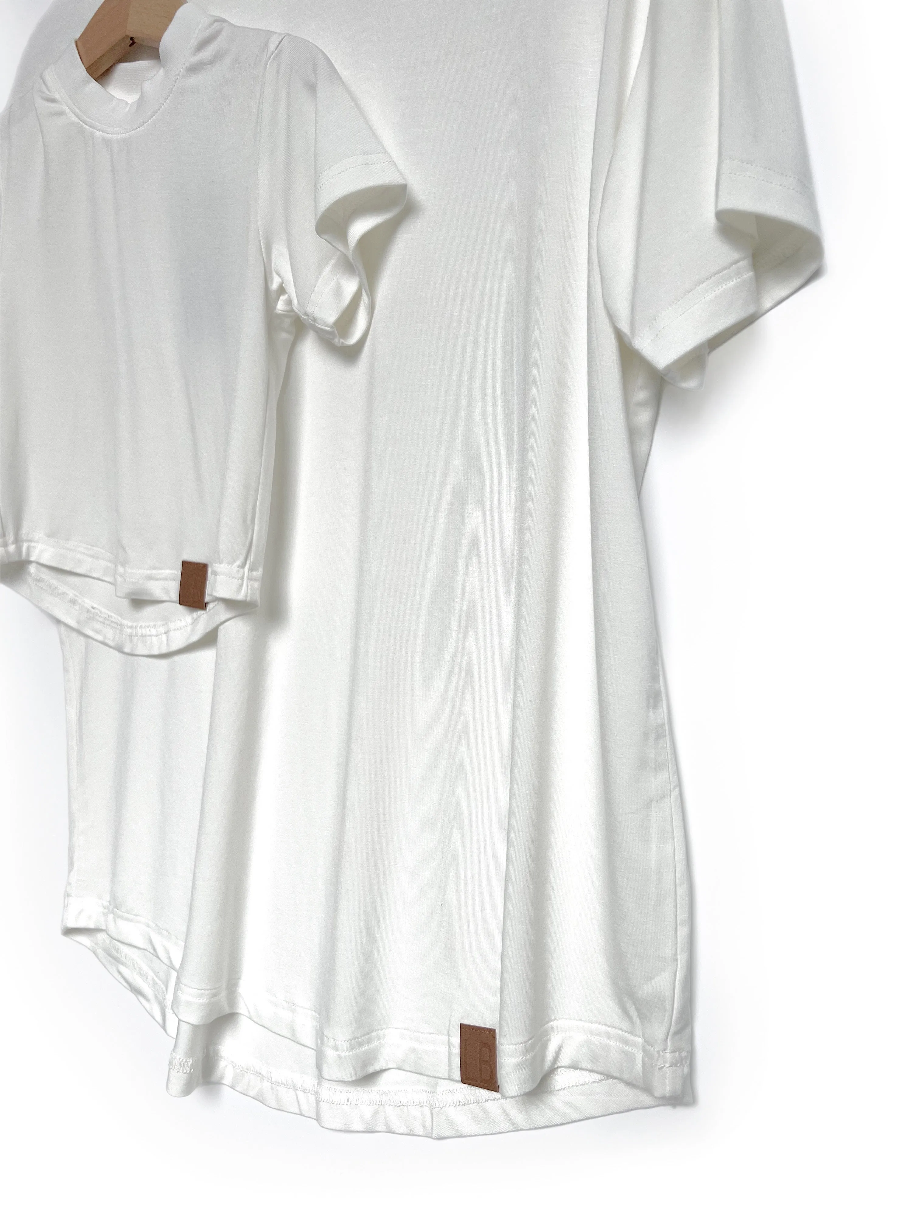 Adult Oversized Bamboo Tee - White