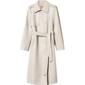 Cappotti Donna Twinset - Trench Spalmato Con Cintura - Bianco