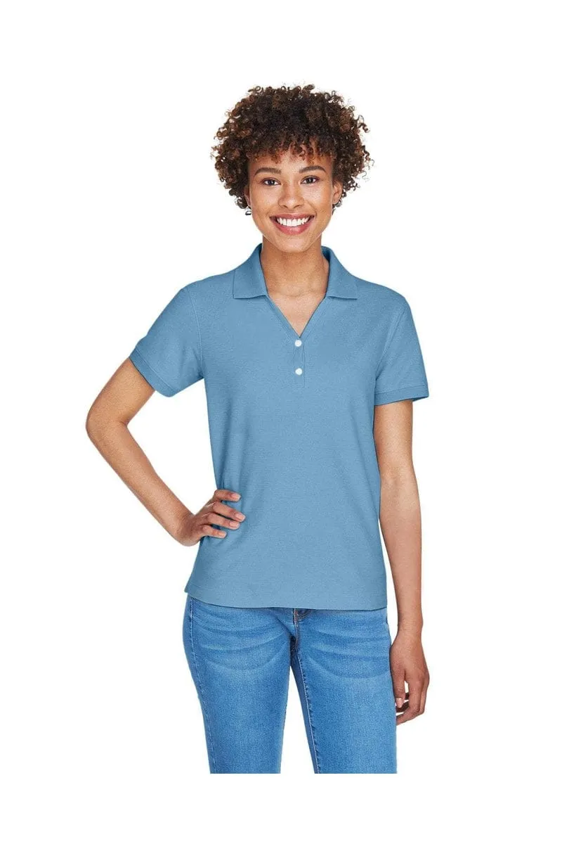Devon & Jones D100W: Ladies' Pima Pique Short-Sleeve Y-Collar Polo
