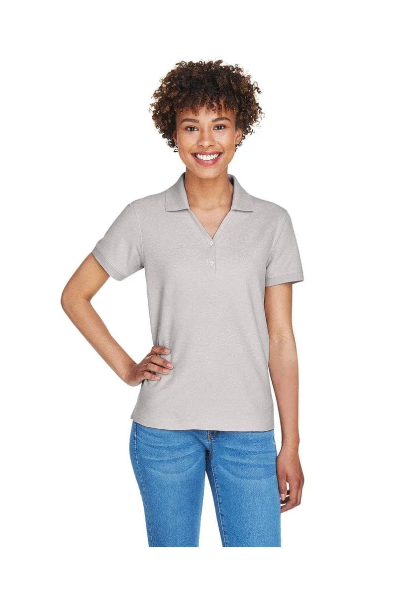 Devon & Jones D100W: Ladies' Pima Pique Short-Sleeve Y-Collar Polo