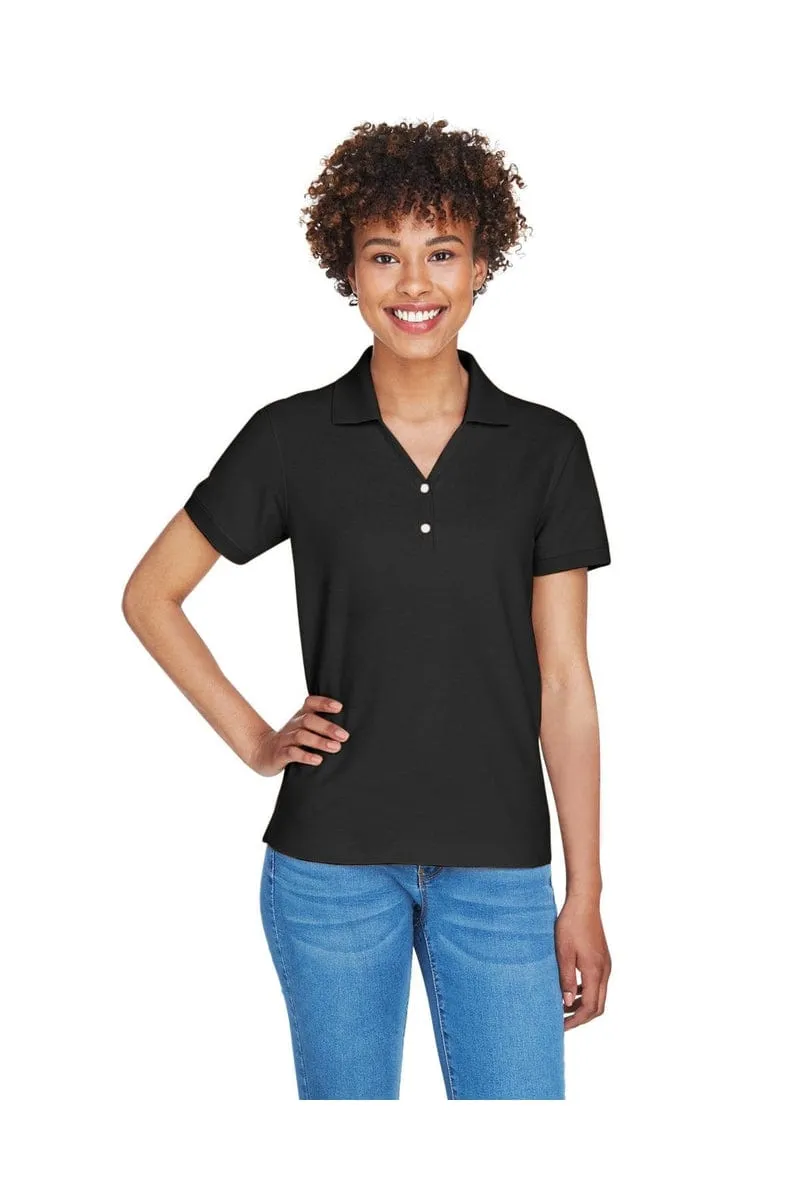 Devon & Jones D100W: Ladies' Pima Pique Short-Sleeve Y-Collar Polo