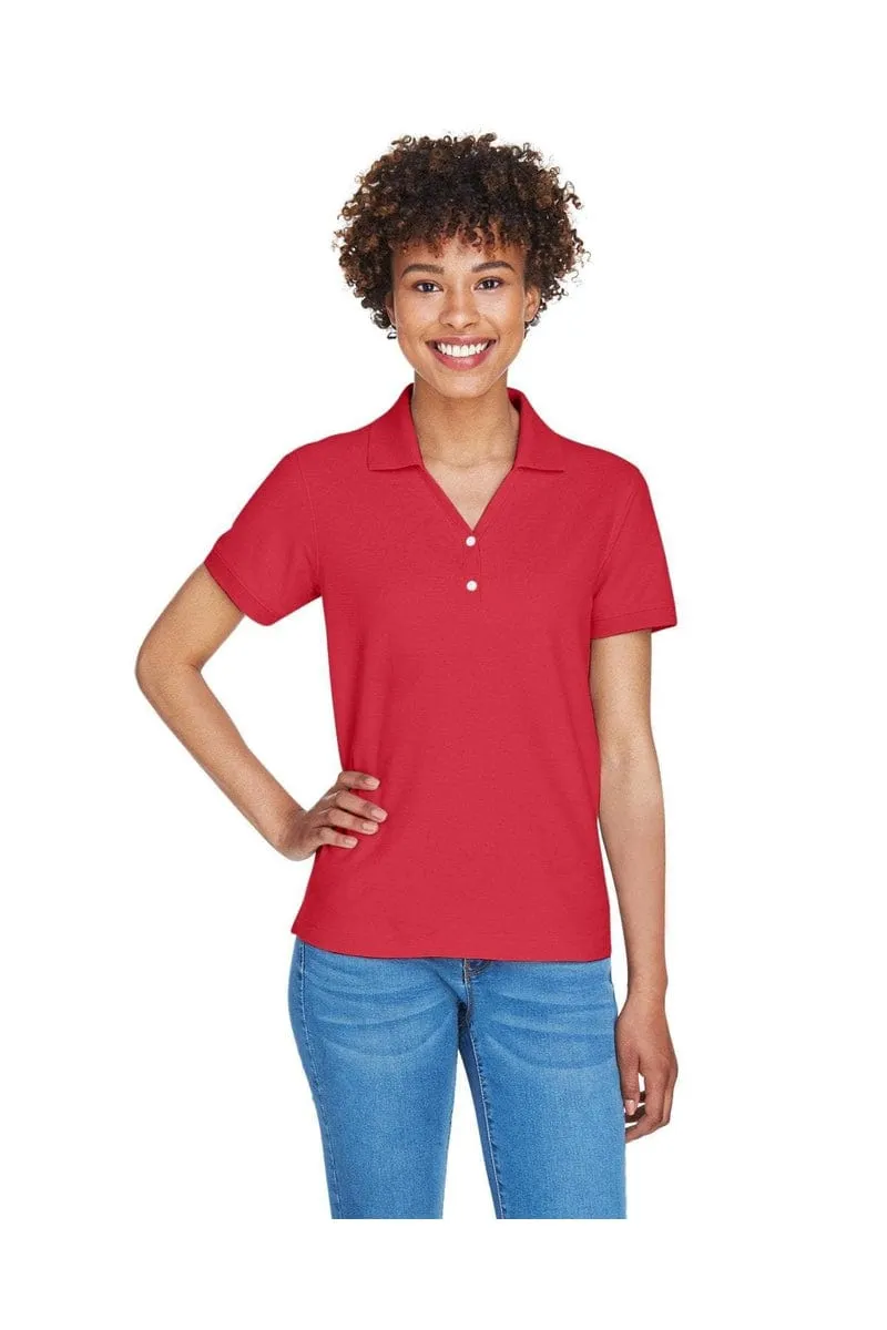 Devon & Jones D100W: Ladies' Pima Pique Short-Sleeve Y-Collar Polo