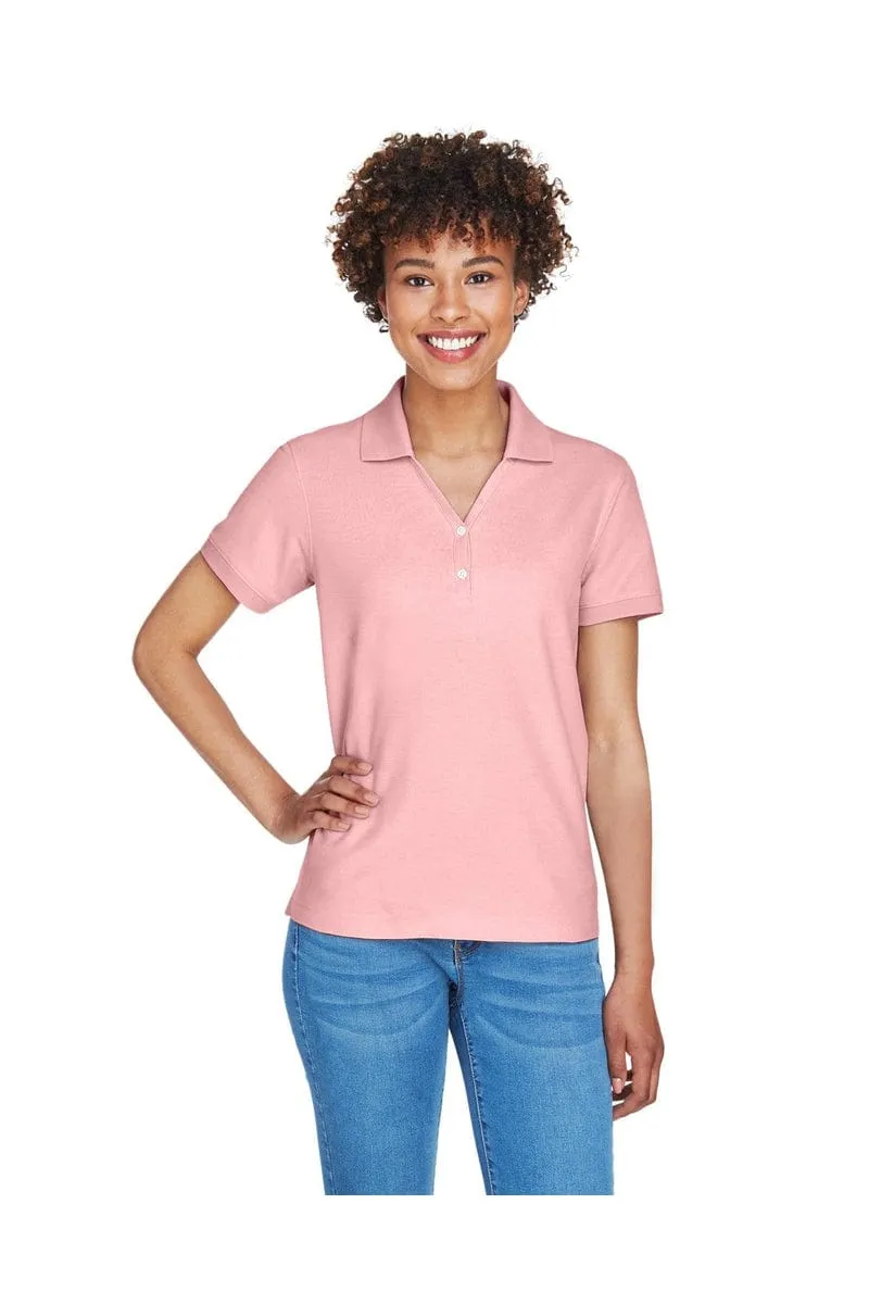 Devon & Jones D100W: Ladies' Pima Pique Short-Sleeve Y-Collar Polo