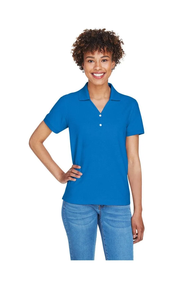 Devon & Jones D100W: Ladies' Pima Pique Short-Sleeve Y-Collar Polo