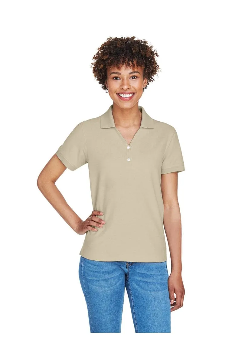 Devon & Jones D100W: Ladies' Pima Pique Short-Sleeve Y-Collar Polo