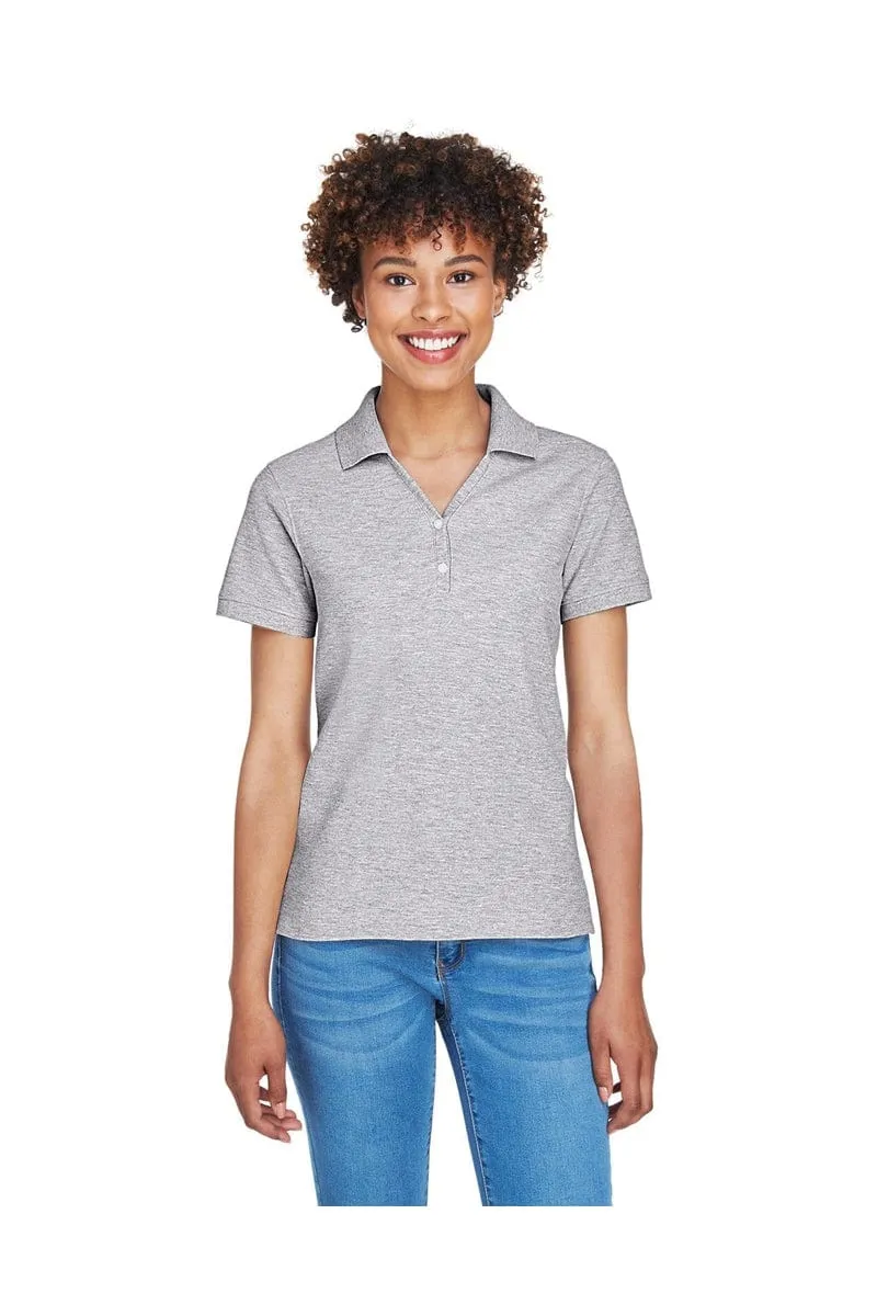 Devon & Jones D100W: Ladies' Pima Pique Short-Sleeve Y-Collar Polo