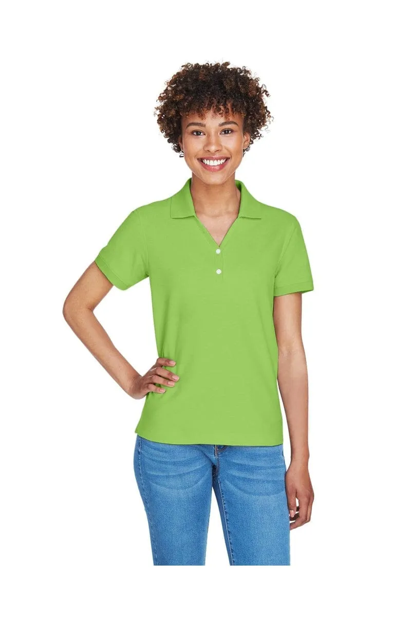 Devon & Jones D100W: Ladies' Pima Pique Short-Sleeve Y-Collar Polo