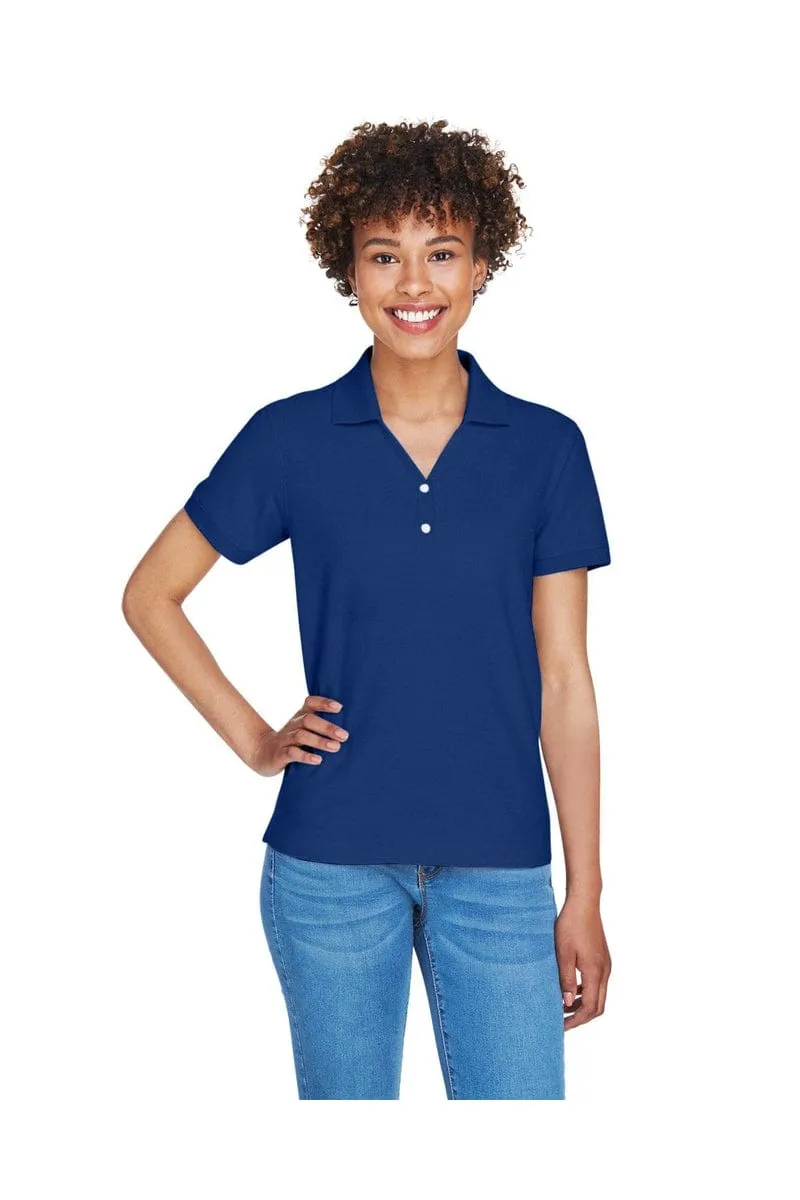 Devon & Jones D100W: Ladies' Pima Pique Short-Sleeve Y-Collar Polo