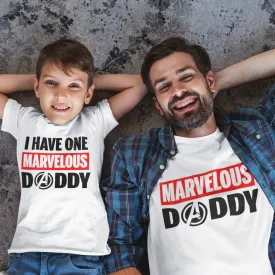 Fathers Day Marvel White Tshirt Combo