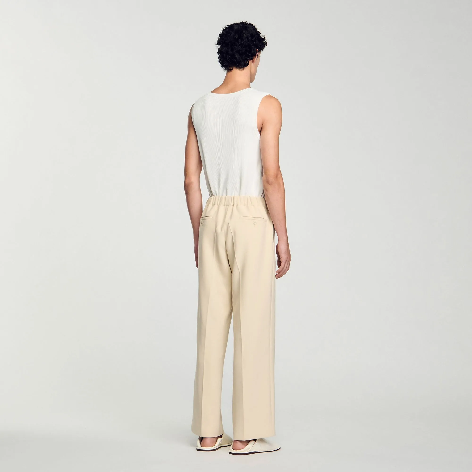 Large Jersey Wide-Leg Trousers Oats