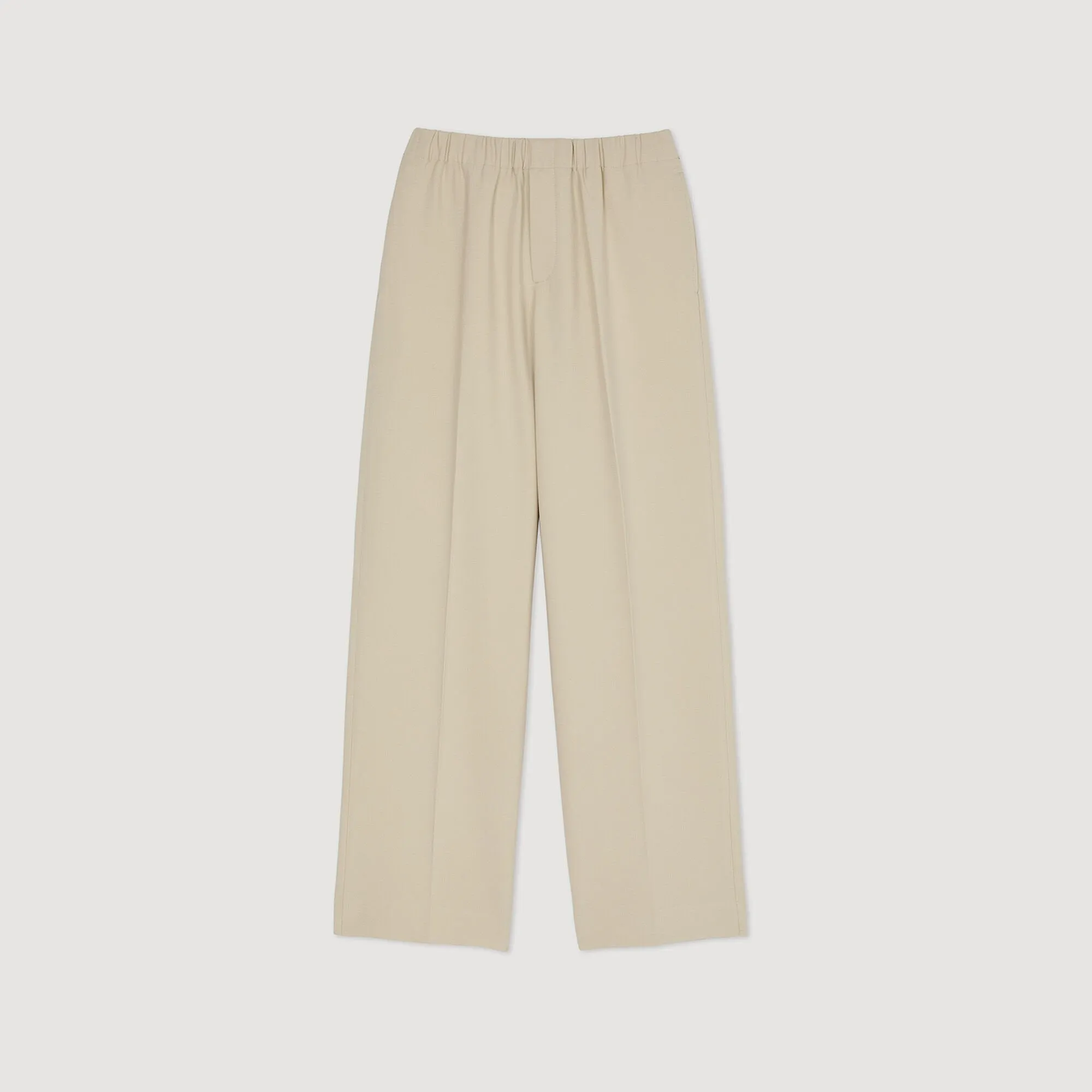 Large Jersey Wide-Leg Trousers Oats