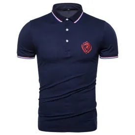New Summer Cotton Polo Shirt for  Men. Eagle Embroidery Sporting Mens Polo.