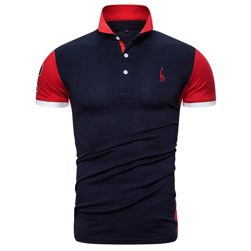 New Summer Cotton POLO Shirt Men. Giraffe Brand Embroidery England Style Mens Polos.