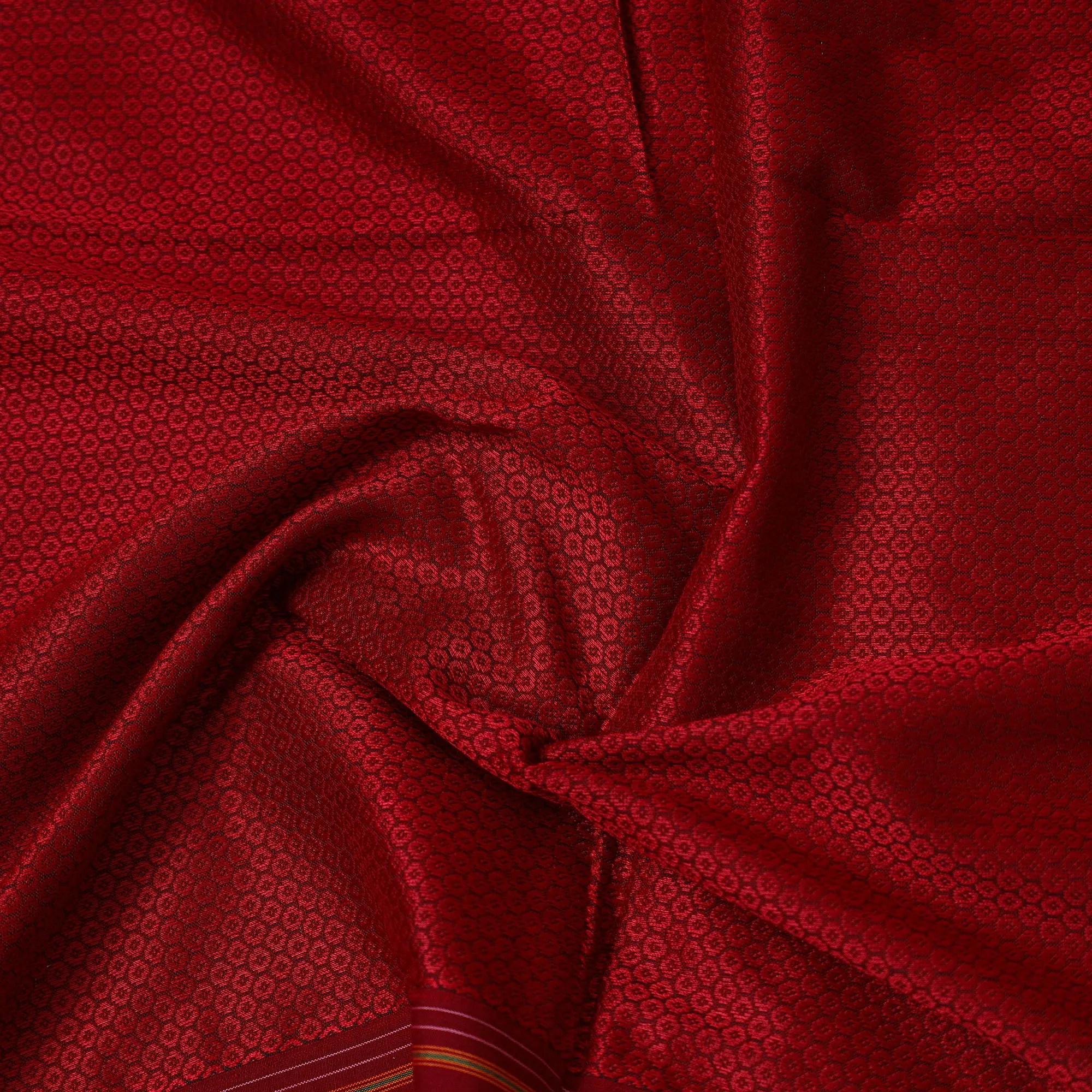 Red - Traditional Khun Weave Cotton Fabric 34