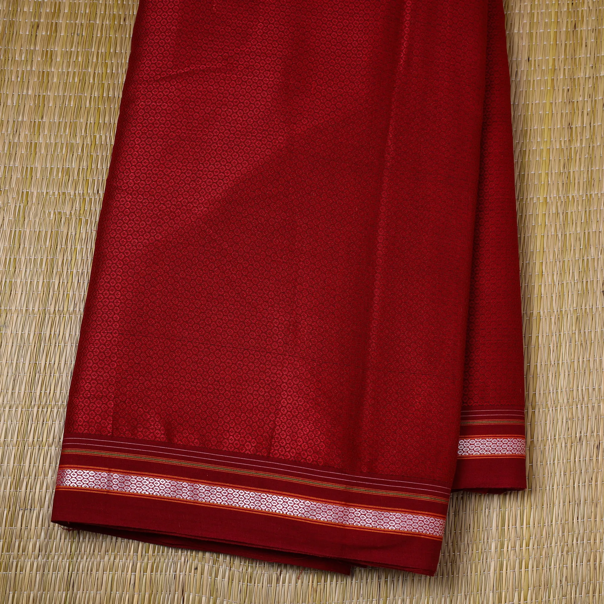 Red - Traditional Khun Weave Cotton Fabric 34