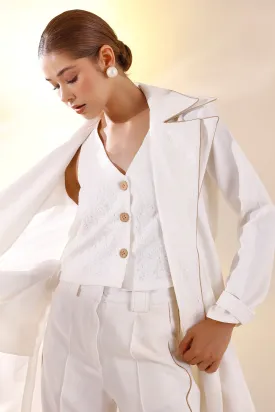 White lace trench coat